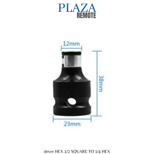 DRIVER HEX SOCKET KONEKTOR 1/2" SQUARE TO 1/4" HEX MAGNETIC