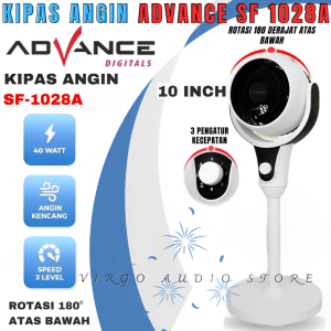 Kipas Angin Berdiri Advance Sf 1028a Stand Fan | Stand Fan 10" Rotasi 180 Derajat Atas Bawah Advance Sf-1028a 10" Inch | Kipas Angin Duduk Kipas Meja Kipas Berdiri Stand Fan - Vas