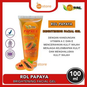 RDL Papaya Brigtening Facial Gel 100ML - Sabun Cuci Muka Dengan Esktrak Pepaya & Sunscreen