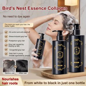 🔥【Black Hair】Collagen Nourishing Shampoo Moisturizing Shampoo Cleanses and Cares for Hair Improves Dry Frizzy Hair Volume-Boosting Shampoo Smooth and Refreshing Hair Suitable for All Hair Types 300ml