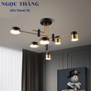 Đèn thả trần 6 bóng trang trí phòng khách bàn ăn Led 3 chế độ màu 45W 220V THCN165 Ngọc Thắng (Tặng kèm remote điều khiển từ xa)