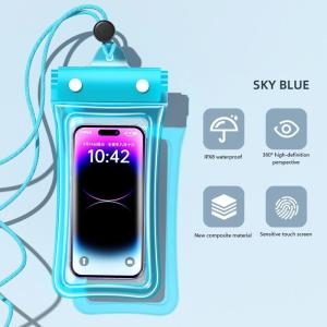 4-Layer Sealing Waterproof Phone Bag IPX8 Waterproof Phone Pouch with Lanyard for Swimming Rafting Diving Max 7.2 Inch