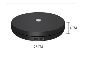 Rotating Display Stand in 25cm supports 15KGS motorized 360 degree spinning photographic props model turntable with LED light #QM250LEDM