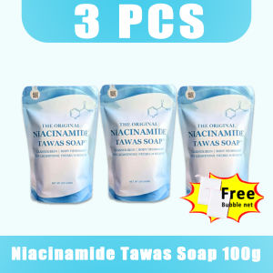 【BUY 1 TAKE 2】NIACINAMIDE TAWAS SOAP WITH FREE MESH 100g | Skin Lightening Cleanses Skin Body Deodorant Premium Soap