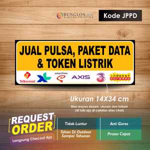 STIKER JUAL PULSA PAKET DATA DAN TOKEN LISTRIK +LIMINASI KODE JPPD ORANYE