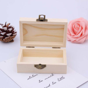 Plain Wood Wooden Square Hinged Storage Boxes Craft Gift Goodies Box