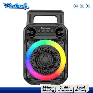 【Fast delivery】 ลำโพงบลูทูธพกพาพร้อมไมโครโฟนไฟ RGB สำหรับคาราโอเกะในบ้านและนอกบ้าน ระบบเสียงไร้สายคุณภาพสูง