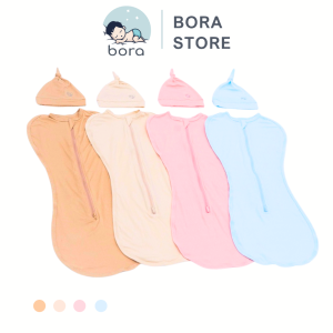 Nhộng ngủ sợi tre cho bé Anminaza hỗ trợ bé ngủ sâu ngon giấc tặng kèm mũ đội đầu