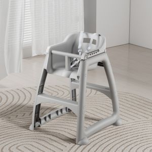 BABEGO Baby High Chair KFC Baby Dining Chair with 360° Universal Wheels Double Layer Tray PU Seat Cushion & Sturdy Design