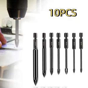 COOLCELLS 10pcs/set Precision Drill Bits Set 3-12mm Professional Tile Drill Bit Hole Opener High Speed Cross Drill Bit Ceramic Drilling