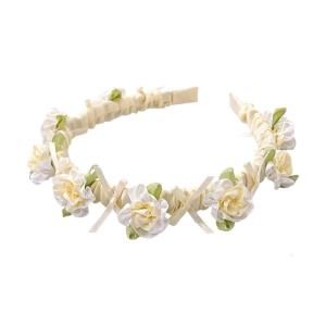 Comfortable Plastic Hairband Stylish HeaddressWith Pearls Floral Design Wedding Party Accessory For Sensitive Skin