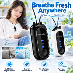 Portable Neck Air Purifier Negative Ion Air Purifier Air Purifier Necklace 1.2 Billion Negative Ions Rechargeable Wearable Mini Air Purifier