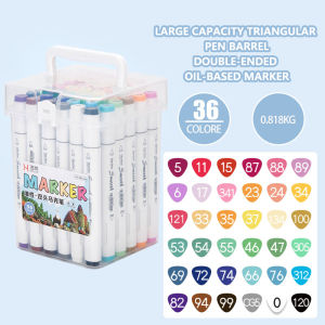 36Colors Twin Tip Pen Marker Set Dual Head Oily Alcoholic Sketch Markers Brush Pen For Draw Manga Animation Design Art Supplies