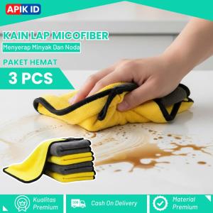 PAKET 3 PCS Kanebo Jumbo 30cm x 30cm dan Lap Microfiber Lembut Harga Termurah