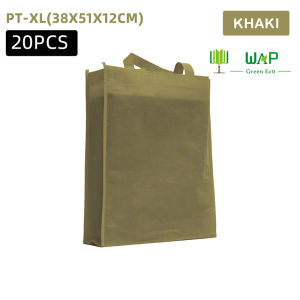 WAP 20pcs Eco Bag Tote Bag Plain Reusable Shopping Nonwoven Tote Handbag Grocery Packaging Eco Bag #PT-XL(38x51x12cm)