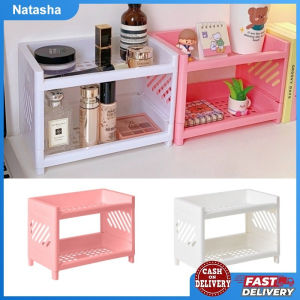 2 Layers Simple Folding Desktop Storage Rack Shelf Table Organizer Cosmetic Jewelry Bathroom Rack