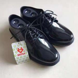 Shuta Shoes Security Guard Shoes For Men Black Glossy Lace-Up Sneakers