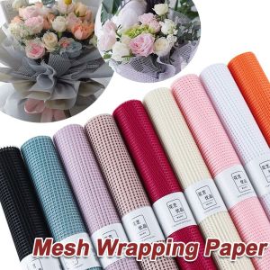 OWMXZL 50cm Wide Fresh Flower Wrapping Paper Hard Yarn DIY Mesh Wrapping Paper Durable Hollowed Florist Wrap Supplies Wedding Birthday Party Decoration