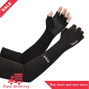 [COD] 2pcs Sport Arm Sleeves Cycling Running Fishing Climbing Arm Cover Sun UV Protection Ice Cool Sleeves With 5-finger Cuff