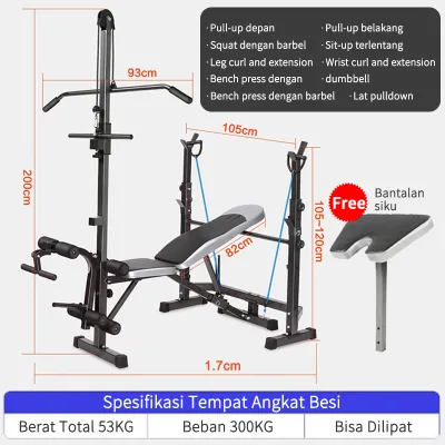Epic Finds Bangku Latihan Beban Multifungsi Ukuran Besar yang Bisa Diatur – Alat Olahraga Angkat Besi untuk Rumah & Gym