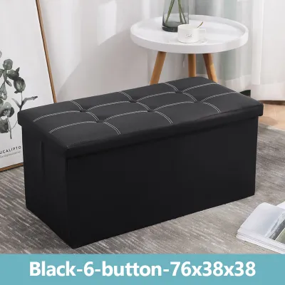 2-in-1 PU Leather Folding Bench | Large Shoe Rack Ottoman Stool (76x38x38cm) | Waterproof Storage Seat & Kerusi Simpan Kasut