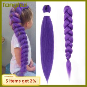 fanghui 26inch Cosplay Wig KPOP Rumi Long Purple Braided Dress Up Accessories DIY Ponytail Braid Heat Resistant Synthetic Wig