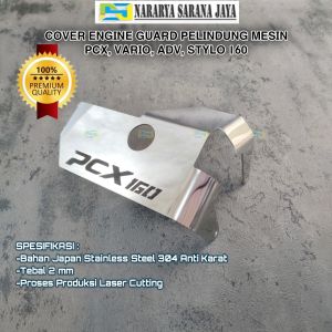 Cover Engine Pelindung Mesin Bawah Pcx Vario Adv Stylo 160 Stainless Steel