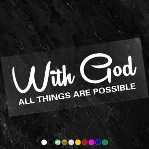"Before God anything is possible" – Religious Theme Car and Motorcycle Vinyl Stickers Waterproof Car Stickers