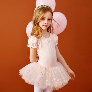 Ba Lê Trang Phục Váy Múa Ba Lê váy Ba-lê xòe Công Chúa Váy Múa Ba Lê Ngắn Tay Vải Tuyn Hiệu Suất Trang Phục Công Chúa hồng tím xanh dương Nơ Lưới Trẻ Em Cô Gái