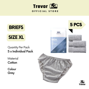 TREVOR Men Disposable Underwear [5pc] – Sterile Travel Cotton Panties Seluar Dalam Pakai Buang 一次性內褲