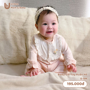 Bodysuit bé trai bé gái xuân hè UNBEE Chất Liệu Tencel kháng khuẩn mềm mịn size 0-9 tháng