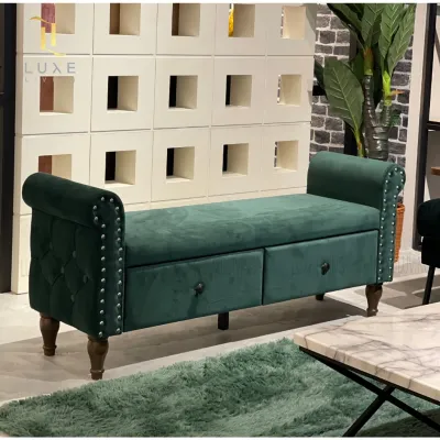 Luxe: Cushion Storage Bench | Sofa Cabinet | Shoe Bench | Velvet|
