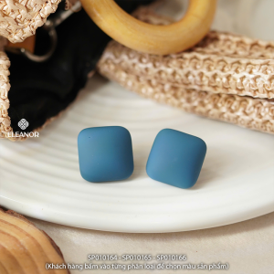 Bông tai nữ chuôi bạc 925 Eleanor Accessories hình vuông trơn phụ kiện trang sức khuyên tai 10164