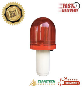 ไฟติดกรวย LED ใส่ถ่าน 15V. ทรงโดม ใช้ติดด้านบนกรวยจราจรหรือเสาล้มลุกเพื่อแจ้งเตือน เป็นสัญญาณบอกจุด สินค้าพร้อมส่ง มีราคาส่ง