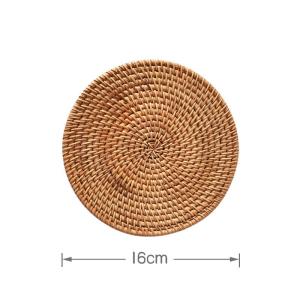 Rattan Weave Coaster Cup Mat Round Heat Insulation Placemat Coffee Tea Cup Mat Table Mat