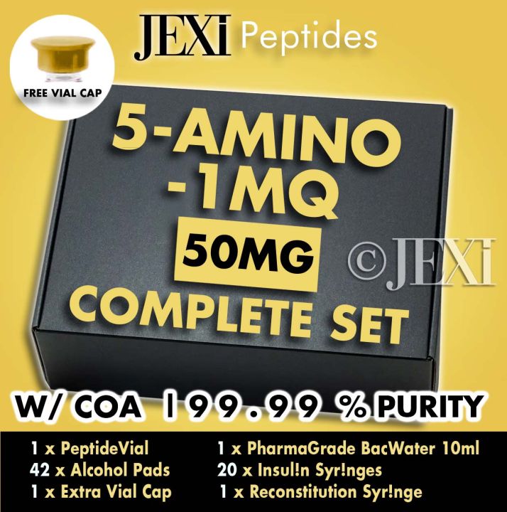 JexiPeptides 5-AMINO-1MQ 50MG (Big Vial) w/ PharmaGrade BacWater w/ COA 99% Purity | Visceral Fat Loss NAD Energy Insulin Glucose Level Peptide