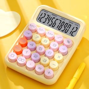 【SG local】Korean Color Calculator 12 Digits Mechanical Calculator Large Display School&Office Stationery计算机