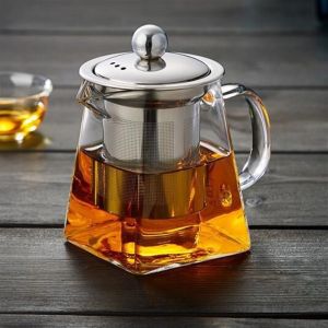 四方玻璃茶壶，高硼硅公道壶，不锈钢滤网#Square Glass Tea Pot High Borosilicate Fairness Pot Stainless Steel Filter