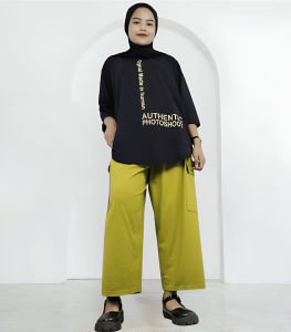Setelan Cargo Wanita Jumbo Ayra Set Kaos Katun Combed 24s Size M L XL XXL 3XL Oneset Remaja Kekinian