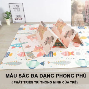 Thảm xốp cho bé XPE gấp gọn tấm lót trải sàn 2 mặt chống thấm chống trơn hàn quốc phủ silicon 1m8 2m.( giao ngẫu nhiên )