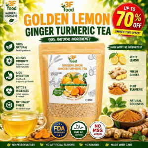 Golden Lemon Ginger Turmeric Tea Natural Herbal Wellness Drink Daily Healthy Drink Refreshing Immun