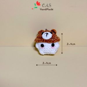 [Có sẵn] Móc khóa len bé nấm sợi nhung chenille dễ thương treo balo quà tặng