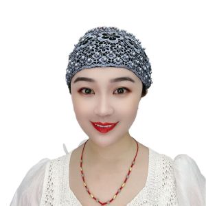 MAXG Hoa Mũ baotou Ren Thêu Khăn xếp Thời trang Mùa hè Mũ cầu nguyện Phụ nữ