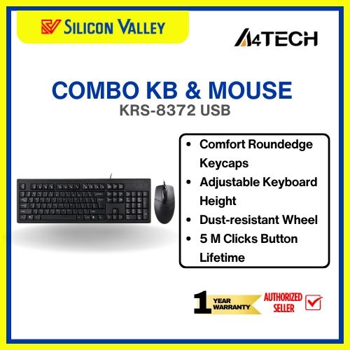 A4 Tech Krs-8372 Usb Combo Keyboard & Mouse Combo | Lazada PH
