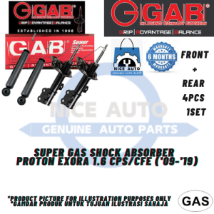 PROTON EXORA 1.6 CPS/CFE (09-19) (FRONT 2PCS OR REAR 2PCS ) ABSORBER - BRAND GAB (GAS)