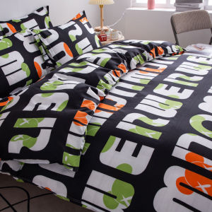 Enjoy together   Bedding Set of Four Cartoon Style Duvet Cover Bed Sheet Study High Appearance Dormitory Three-Piece Set All-Season Universal LZD