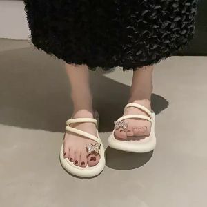 [Free Shipping] Fashionable Flat-Soled High-End Sandals For Women New Summer Versatile Soft-Soled Slip-On Beach Roman Shoes