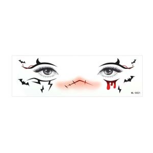 MNTT Ghost Bat Halloween Face Tattoo Sticker Spider Web Waterproof Halloween Face Temporary Tattoo Funny Easy to Use Long Lasting Body Art Scar Stickers Halloween Party Gift