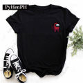2025 New Year Spring Festival Among Us T shirt  Serigala Api Super Membunuh Cetakan Bunga Permainan T T-Shirt untuk Lelaki dan Wanita Memakai Topi Lengan Pendek Hitam  COD. 