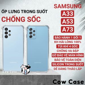 Ốp lưng Samsung A53 A33 A73 5G chống sốc silicon dẻo trong Cowcase | Vỏ điện thoại SS galaxy bảo vệ camera dẻo trong